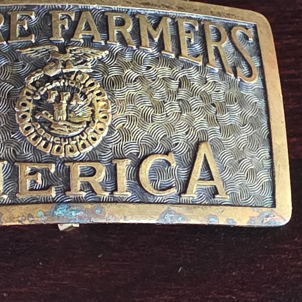 FFA Future‎ Farmers of America Belt Buckle Gold Tone Brass USA Made Education
